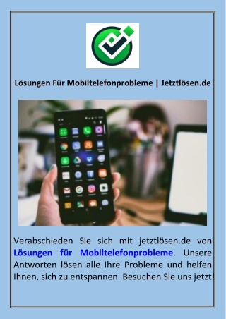 Lösungen Für Mobiltelefonprobleme  Jetztlösen.de