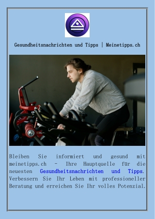 Gesundheitsnachrichten und Tipps  Meinetipps.ch