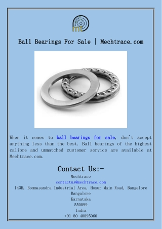 Ball Bearings For Sale  Mechtrace.com