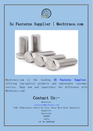 Ss Fasterns Supplier  Mechtrace.com