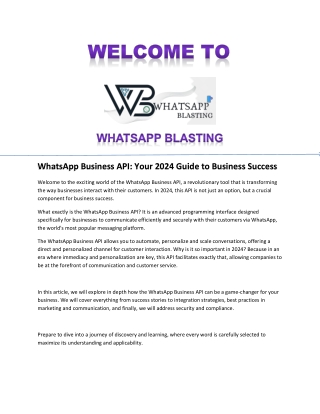 WhatsApp Business API Your 2024 Guide to Business Success