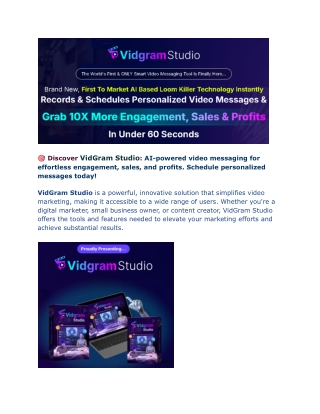 Enhance Your Marketing Strategy with VidGram Studio’s AI-Driven Video Platform