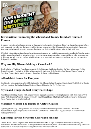 Big Glasses, Big Style: Embrace the Fad of Oversized Frames