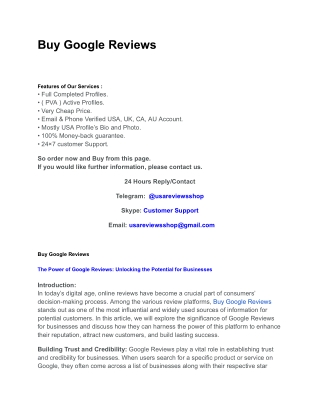 Buy Google Reviews