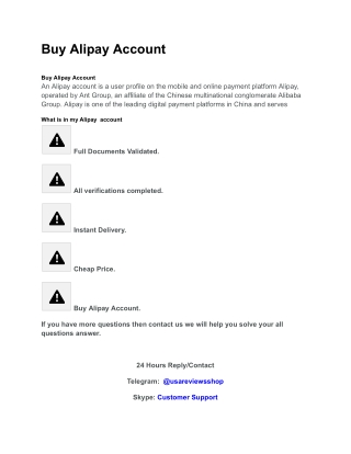 Buy Alipay Account