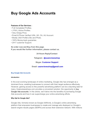 Buy Google Ads Accounts