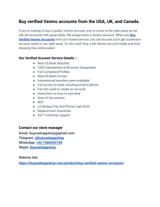 Our Best Website Buy Verified Venmo Accounts