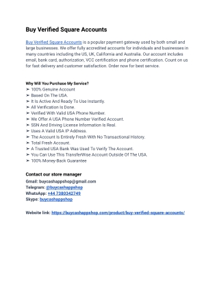 Buy Verified Square Accounts