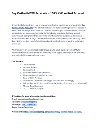 Our Best Website Buy Verified MEXC Accounts