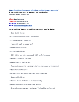 Buy Verified Binance Account