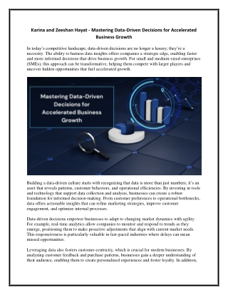 Karina and Zeeshan Hayat - Mastering Data-Driven Decisions for Accelerated Business Growth