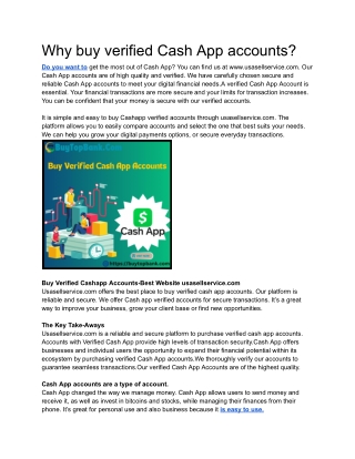 Why buy verified Cash App accounts