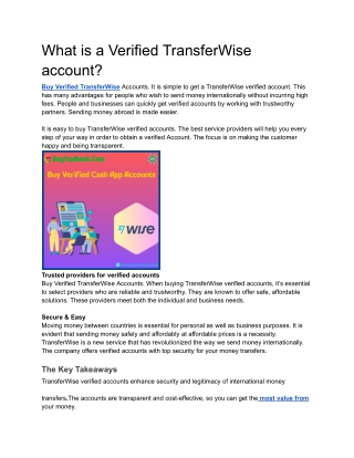 What is a Verified TransferWise account