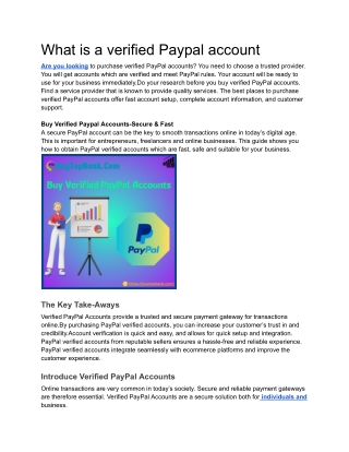 What is a verified Paypal account