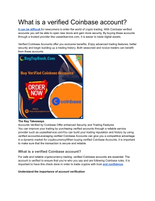 What is a verified Coinbase account