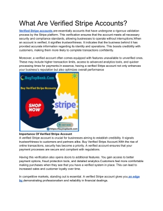 What Are Verified Stripe Accounts