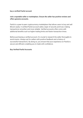 The Best Place To Buy Verified Paxful Account in 2024