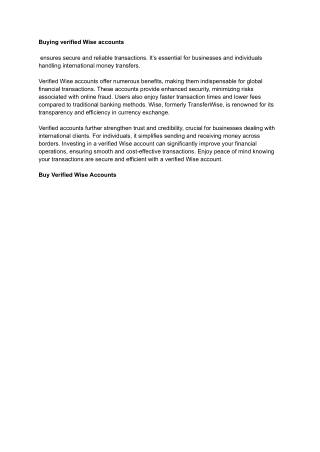 Buy Verified Wise Accounts for Business and Personal Use