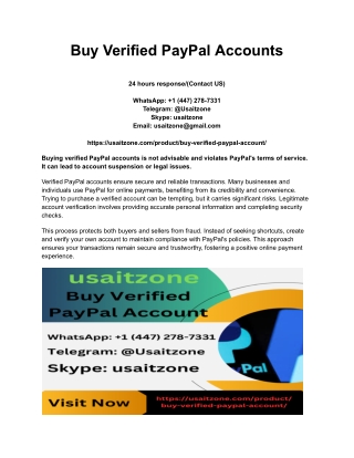 Buy Verified PayPal Accounts