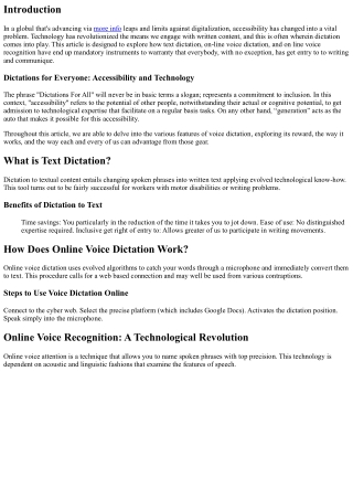 “Dictations for Everyone: Accessibility and Technology”