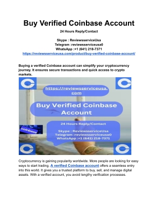 Buy Verified Coinbase Account