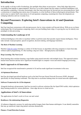 Beyond Processors: Exploring Intel's Innovations in AI and Quantum Computing