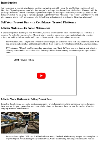 Sell Your Prevost Bus with Confidence: Trusted Platforms and Tips