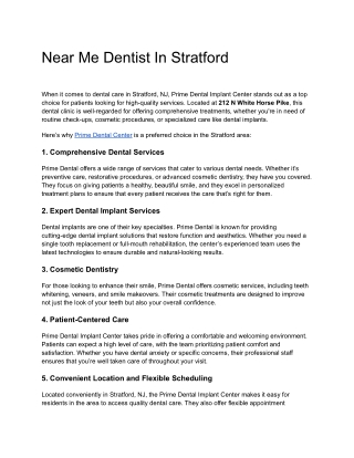 Near Me Dentist in stratford