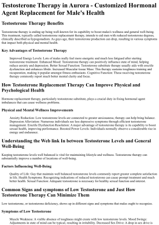 Testosterone Therapy Aurora
