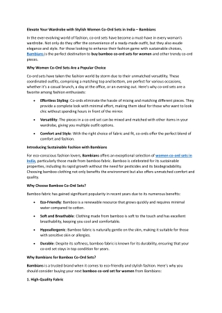 Elevate Your Wardrobe with Stylish Women Coord set