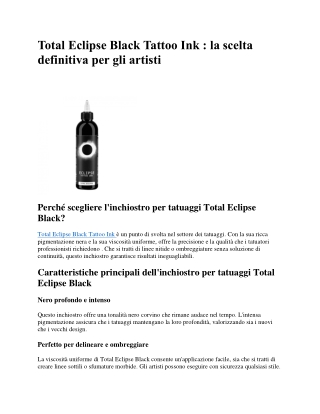Total Eclipse Black Tattoo Ink -IMAx Shop