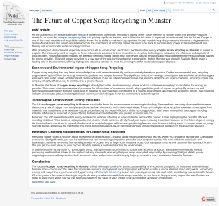 The Future of Copper Scrap Recycling in Munster