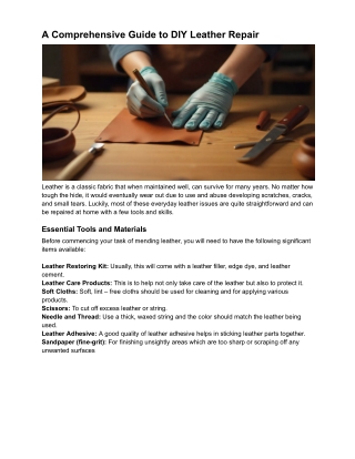 A Comprehensive Guide to DIY Leather Repair