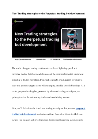 New Trading strategies to the Perpetual trading bot development