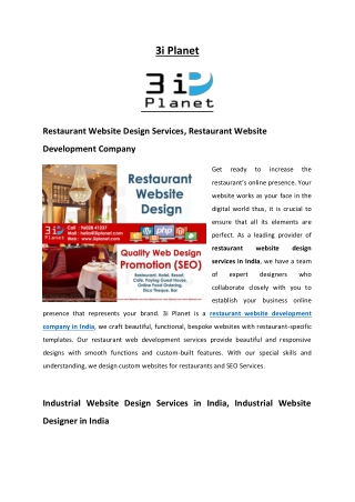 Restaurant Website Design Services, Restaurant Website Development Company