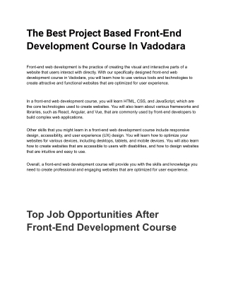 front end development course