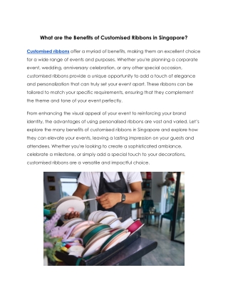What are the Benefits of Customised Ribbons in Singapore