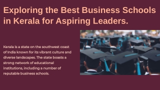 Discover the Best MBA Colleges in Kerala for a Bright Future.