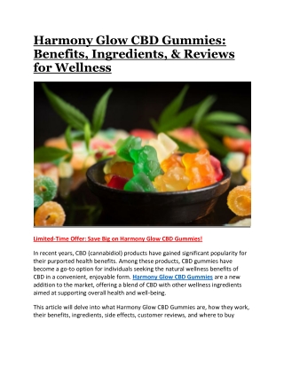 Harmony Glow CBD Gummies