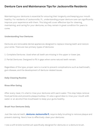 Dentures Jacksonville FL