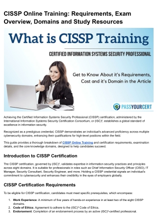 CISSP Online Training_ Requirements, Exam Overview, Domains and Study Resources