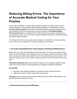 Reducing Billing Errors_ The Importance of Accurate Medical Coding for Your Practice