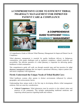 Empowering Tribal Health with Innovative Pharmacy Management Solutions