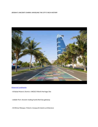 Jeddah's Ancient Charm: Unveiling the City's Rich History