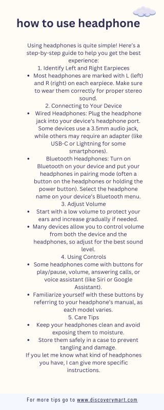 how to use headphone