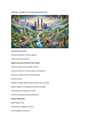 Malaysia: A Blend of Cultures and Adventures