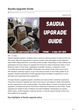 Saudia Upgrade Guide