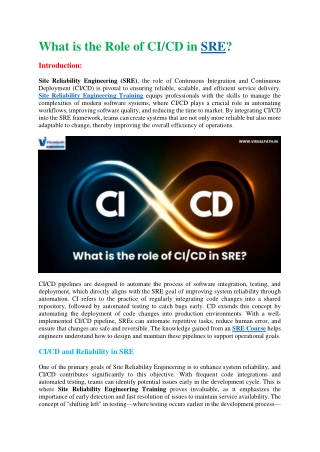 SRE Courses Online - SRE Certification Course