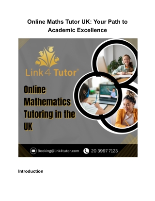 Mathematics online tutoring uk