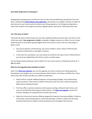 How Do I Get a Seat Assignment on Delta?